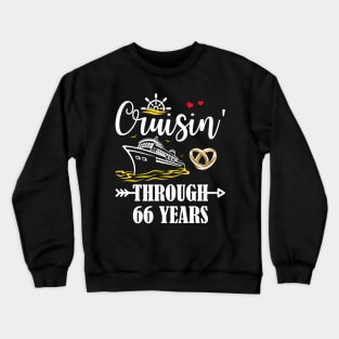 Cruising Through 66 Years Family 66th Anniversary Cruise Couple Crewneck Sweatshirt
